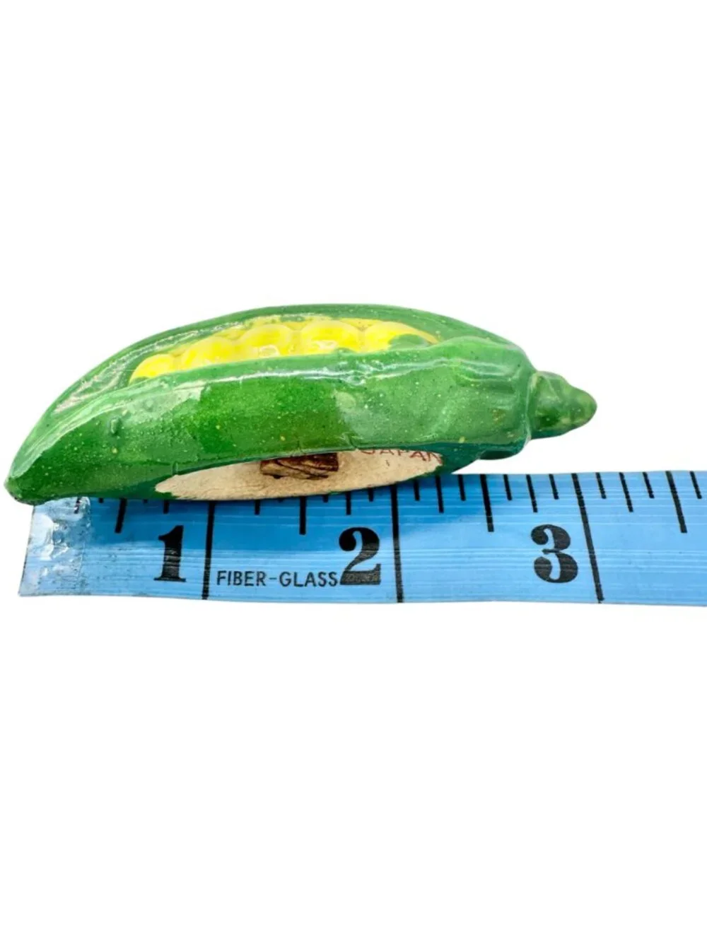 Vintage Pea Pod Salt and Pepper Shakers Hand Painted Ceramic Made In Japan 3”L